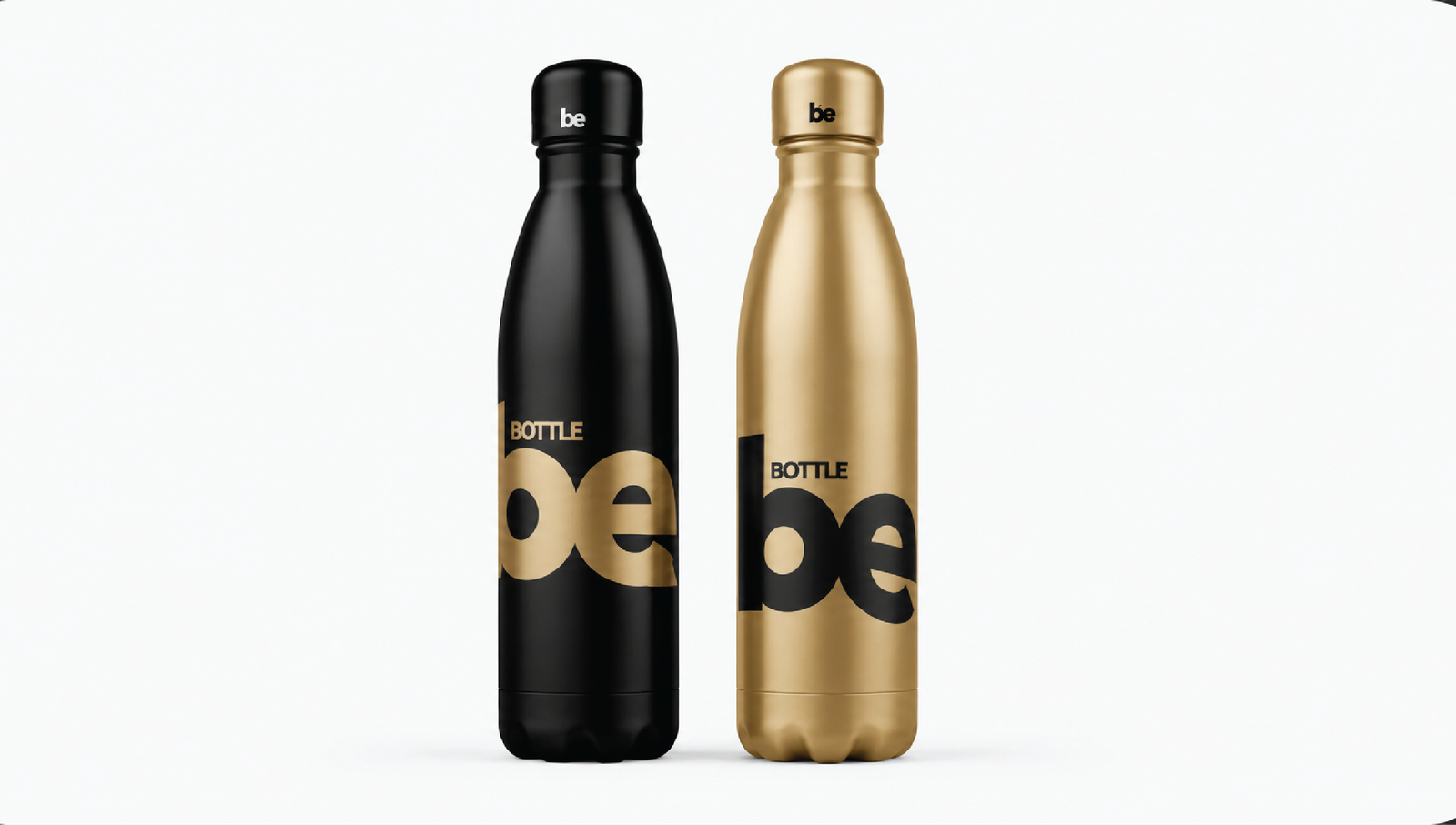 BE BOTTLE MOCKUP LOGO (in windows)